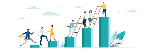 Graphic symbolizing a career ladder
